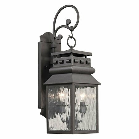 ELK LIGHTING Forged Lancaster Collection 2 Light Outdoor sconce In Charcoal 47065/2